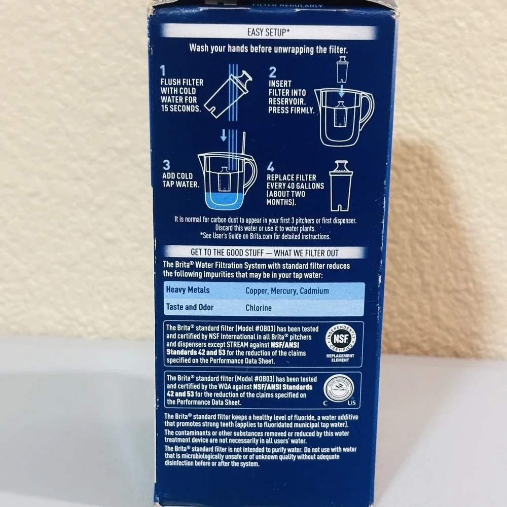 Brita Standard Replacement Filter Water Pitcher New Sealed In Box 40 Gallon